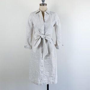 Rickie Freeman Teri John Linen Metallic Dress